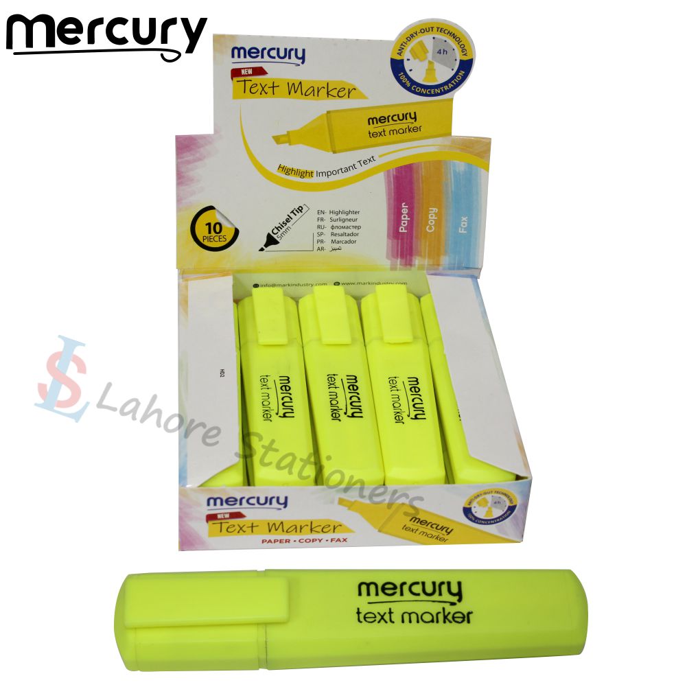 Mercury Highlighter Text Marker Chisel Tip