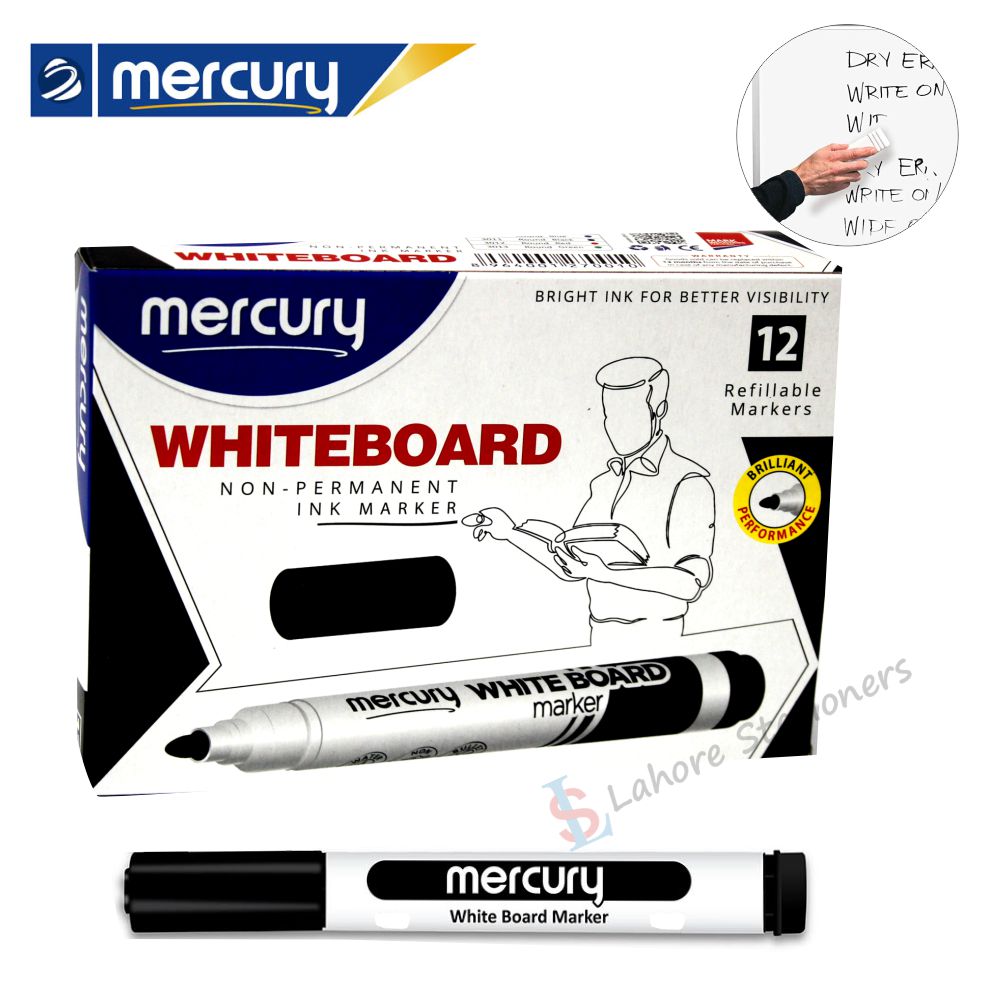 Mercury Whiteboard Marker Round Tip Refillable