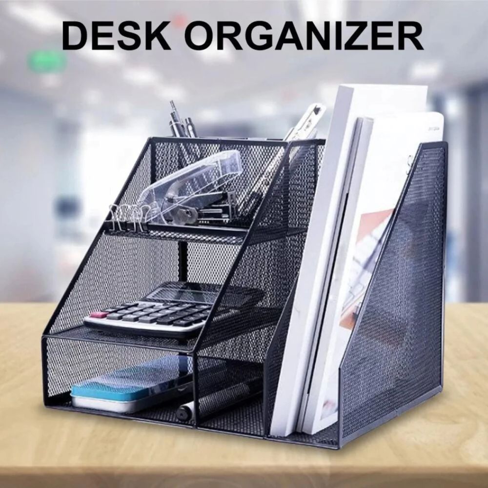 Metal Office Desk Holder File Organizer