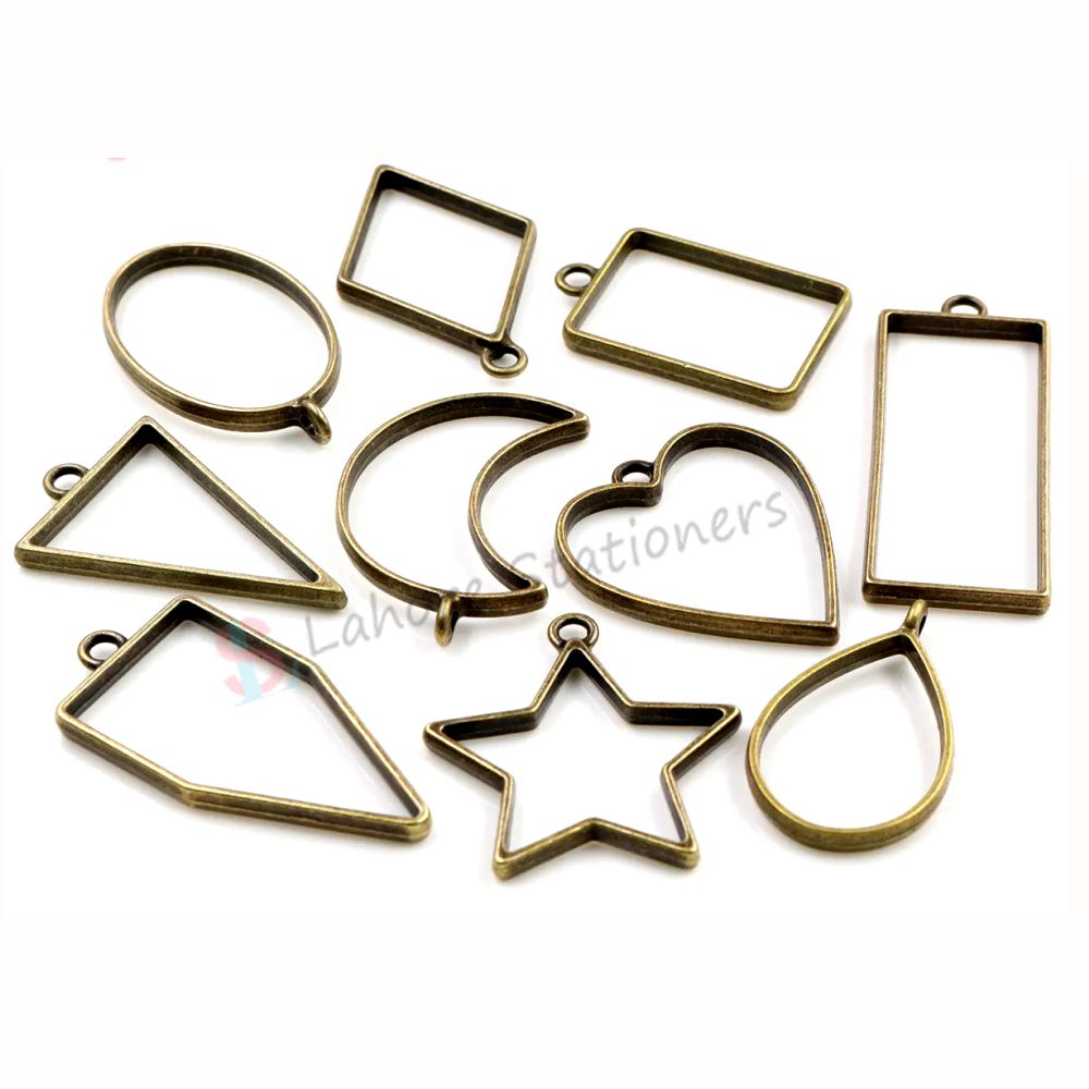 Bazel Pendant Metal Jewelry Frame Molds 10Pcs Set