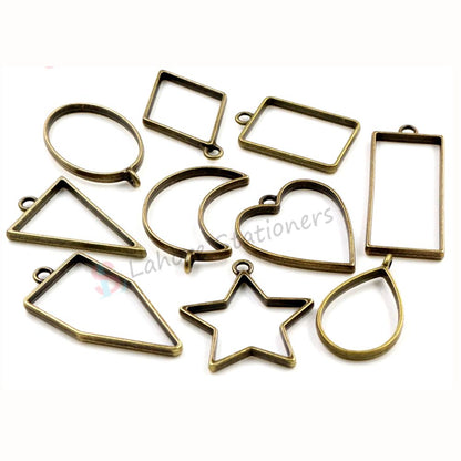 Bazel Pendant Metal Jewelry Frame Molds 10Pcs Set