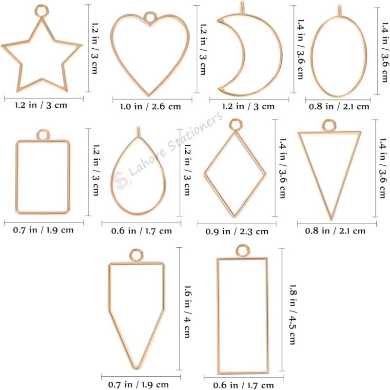 Bazel Pendant Metal Jewelry Frame Molds 10Pcs Set