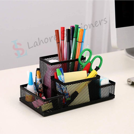 Metal Desk Organizer Holder With 4 Compartments
