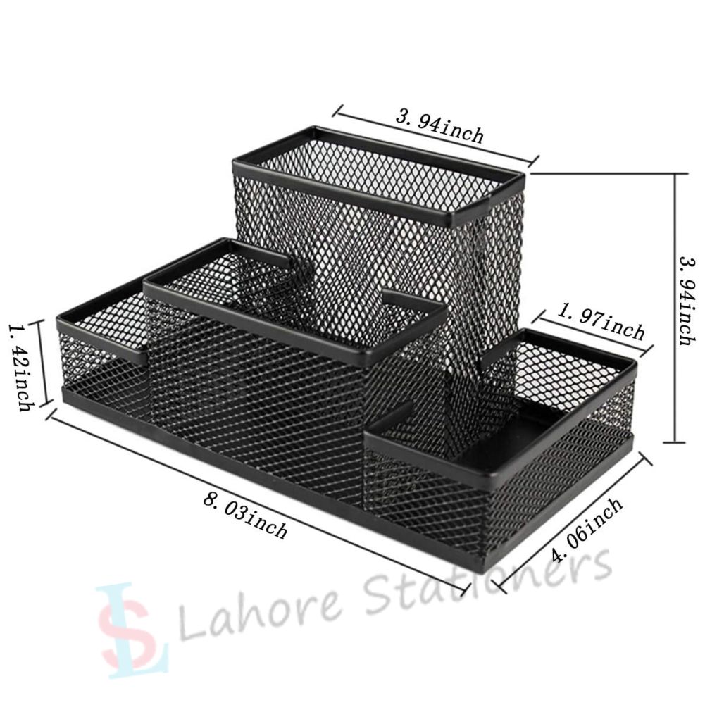 Metal Desk Organizer Holder With 4 Compartments