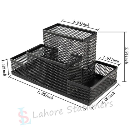 Metal Desk Organizer Holder With 4 Compartments