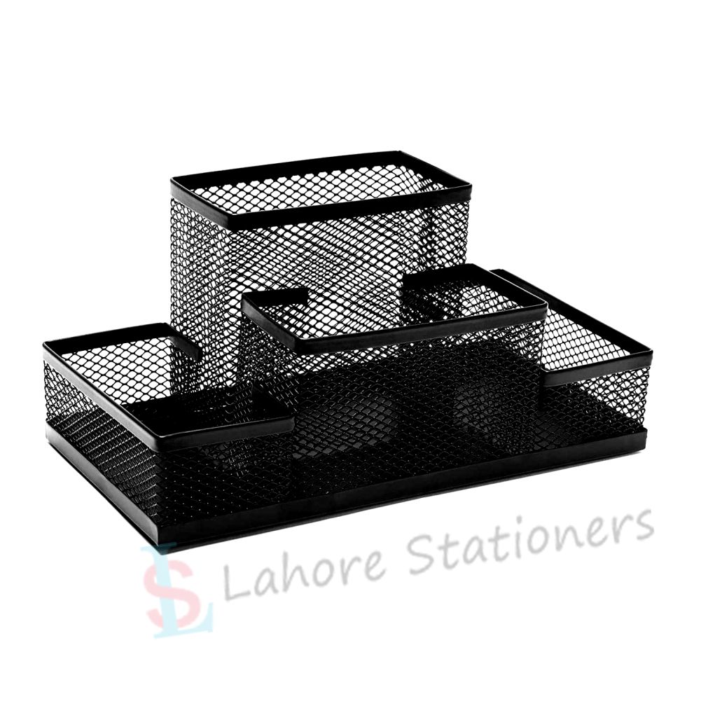 Metal Desk Organizer Holder With 4 Compartments