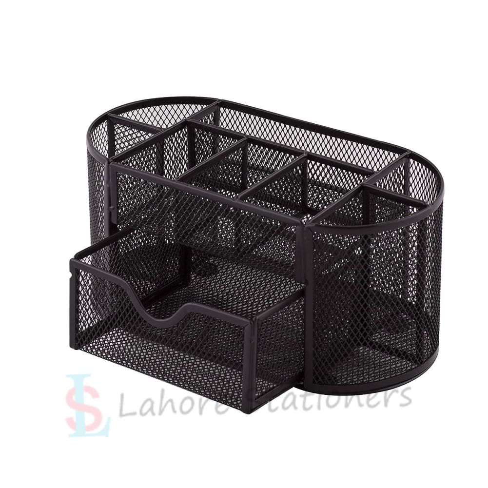Metal Mesh Office Desk Organizer with 9 Compartments