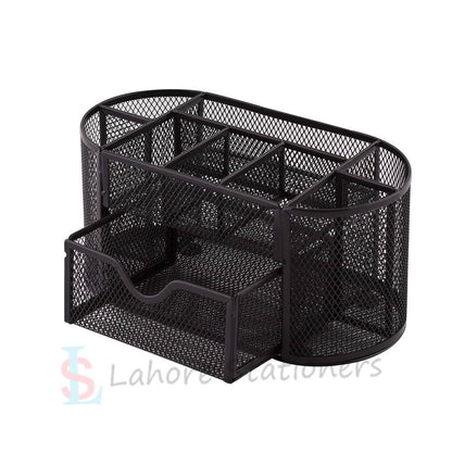 Metal Mesh Office Desk Organizer with 9 Compartments