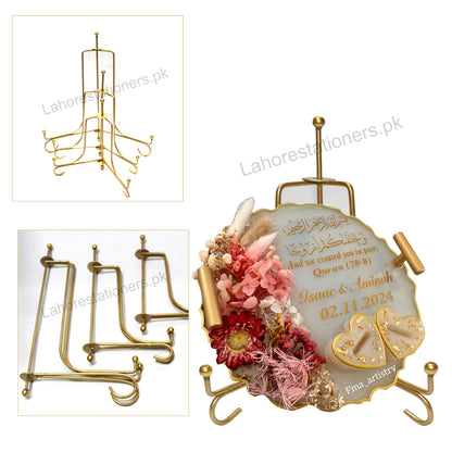 Metal Folding Display Stand Adjustable Stand for Resin Molds, Nikkah Plaques & Decorative Plates