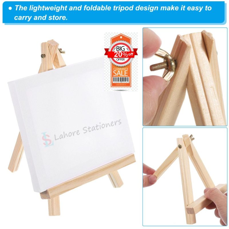 Wooden Easel Mini Stands & Canvases Deal