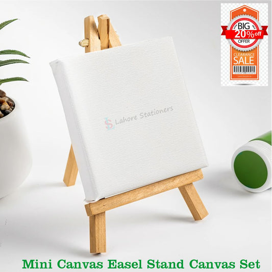 Wooden Easel Mini Stands & Canvases Deal