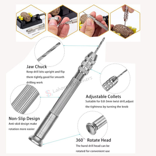 Hand Drill 13 Pcs Set for Jewelry Wood Plastic Model Making