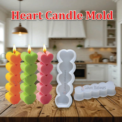 Small Heart Pillar Candle & Resin Silicone Mold DIY Craft Mold