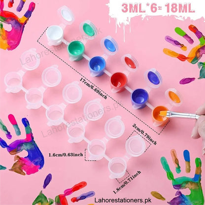Mini paint pot set  Acrylic Paint with Paint Brushes strips Kids DIY painting kit supply