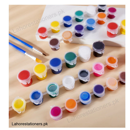 Mini paint pot set  Acrylic Paint with Paint Brushes strips Kids DIY painting kit supply
