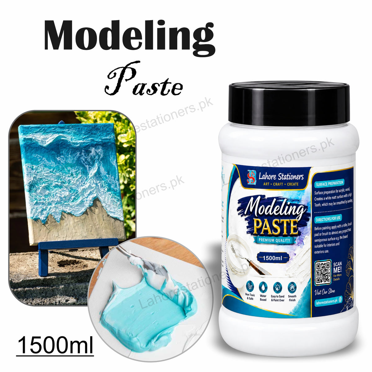 Modeling Paste Premium 1500ml Jar for Canvas Painting & Decorative Crafts