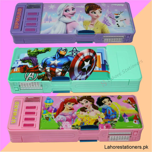 Multi Function Magnet Geometry Box Double Side Pencil Case