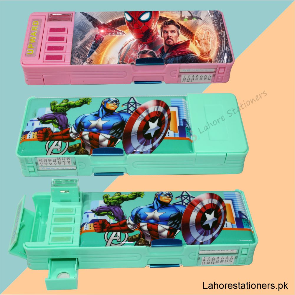 Multi Function Magnet Geometry Box Double Side Pencil Case