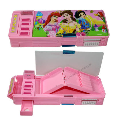 Multi Function Magnet Geometry Box Double Side Pencil Case