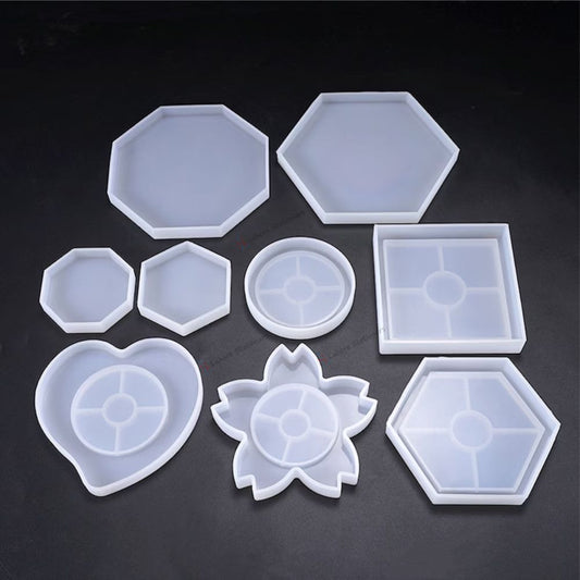 Multiple Sizes Assortment Shape Coaster Silicone Molds