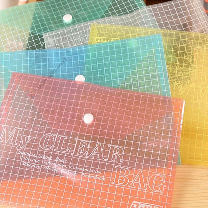 My Clear Bag Button File Plastic Transparent