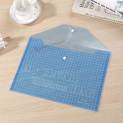 My Clear Bag Button File Plastic Transparent
