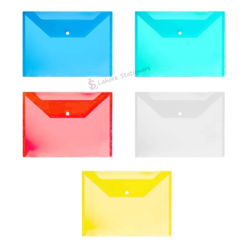 Button File Plastic Bag Folder Assorted Colors