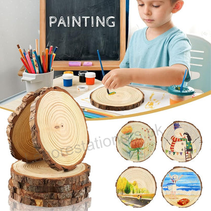Natural Wood Slice Circles Single Pc for DIY Crafts, Painting & Engraving