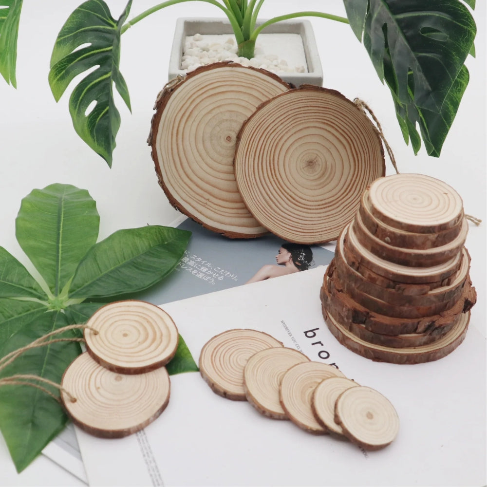 Natural Wood Slice Circles Single Pc for DIY Crafts, Painting & Engraving