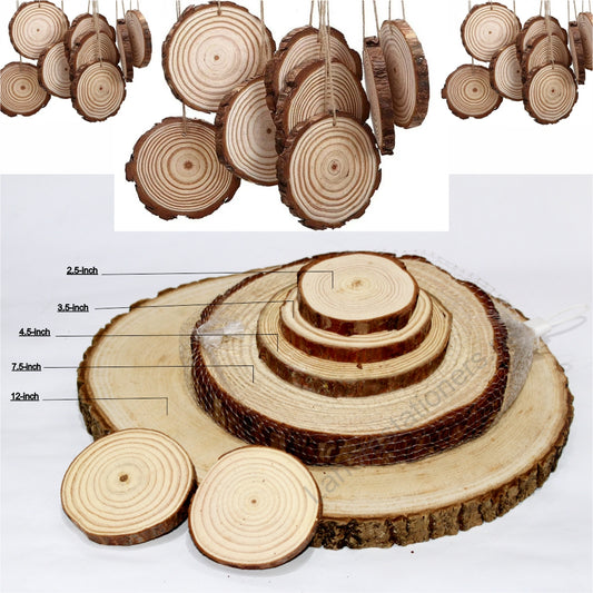 Natural Wood Slice Circles Single Pc for DIY Crafts, Painting & Engraving
