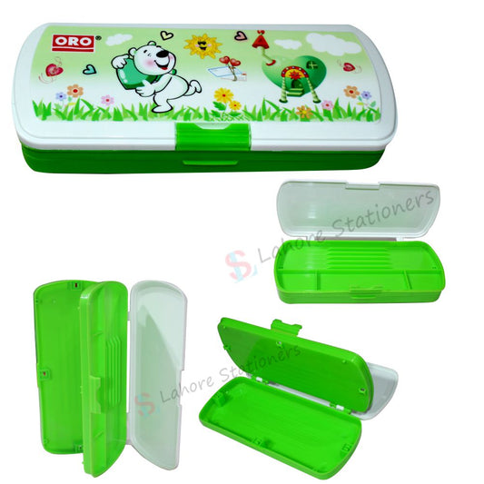 ORO Geometry Box 2 Compartment Plastic Pencil Case