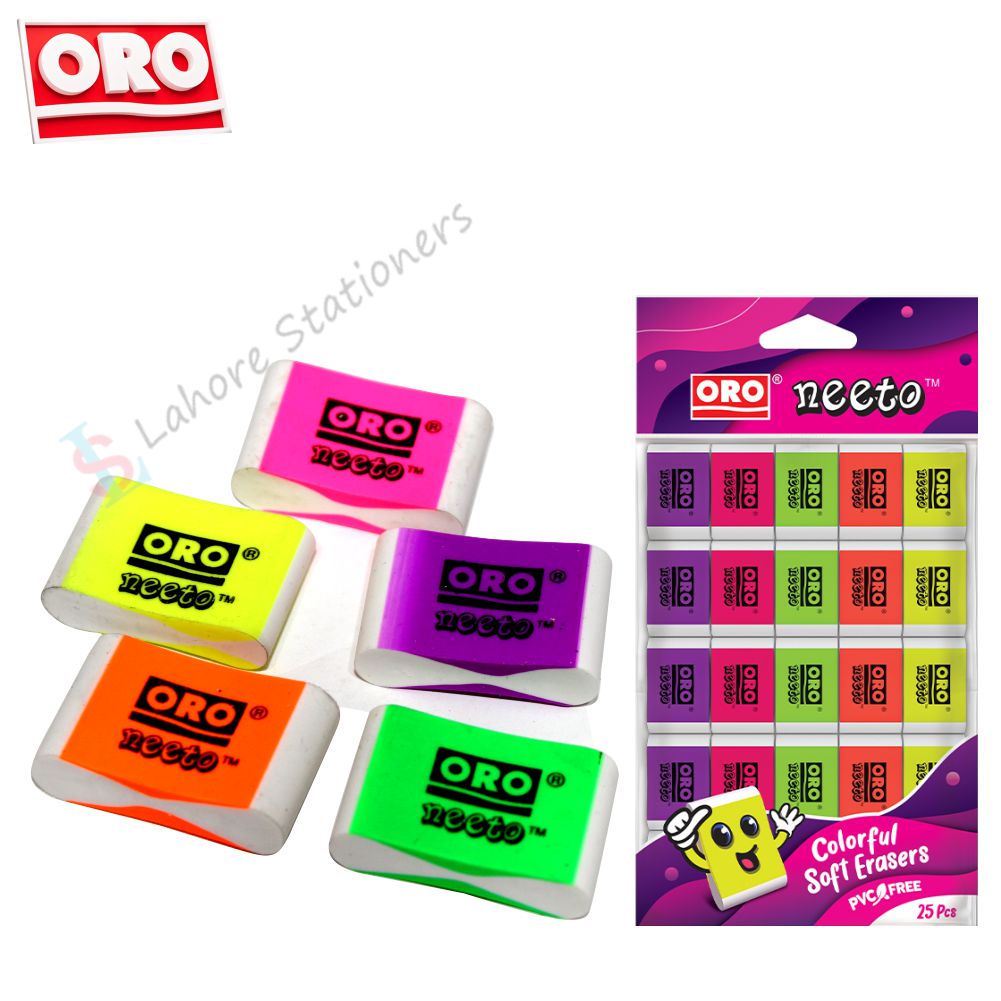 Earasers Regular ORO Neeto Colorful Soft Erasers – Lahore Stationers