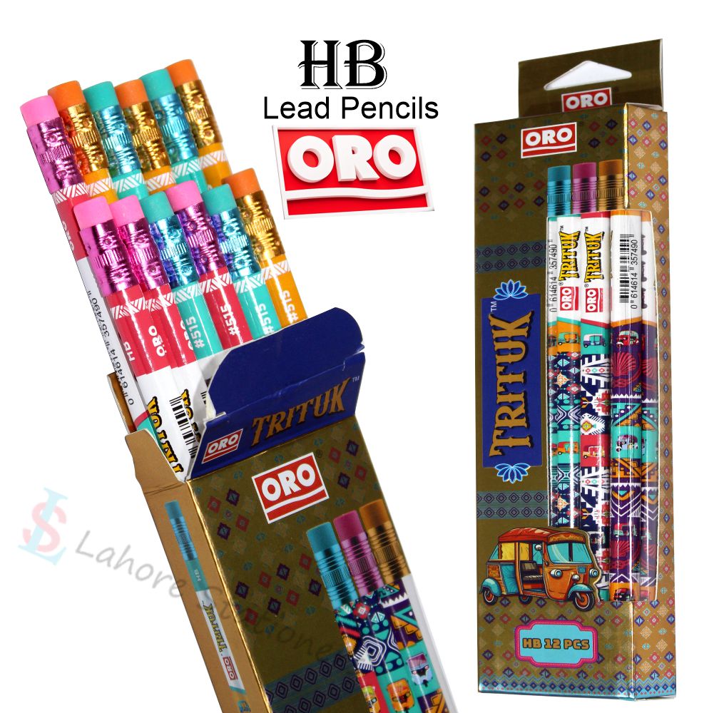 ORO Trituk Lead Pencil with Eraser Pack of 12