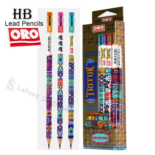 ORO Trituk Lead Pencil with Eraser Pack of 12