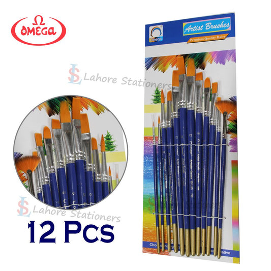 Omega Artist Brushes 12 Different Shape High Quality Paint Brushes Set