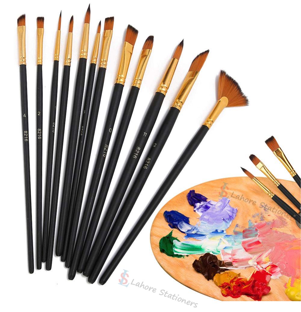 12 Pcs Artist Paint Brush Set for Watercolor, Oil & Acrylic Paints