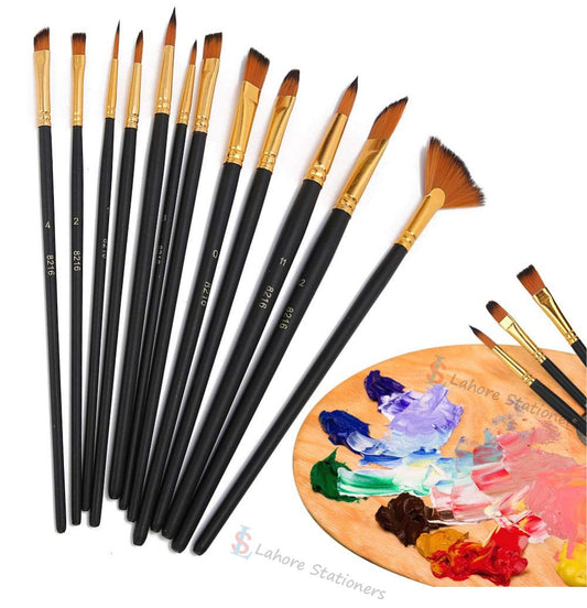 12 Pcs Artist Paint Brush Set for Watercolor, Oil & Acrylic Paints