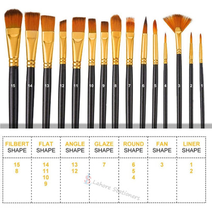 12 Pcs Artist Paint Brush Set for Watercolor, Oil & Acrylic Paints