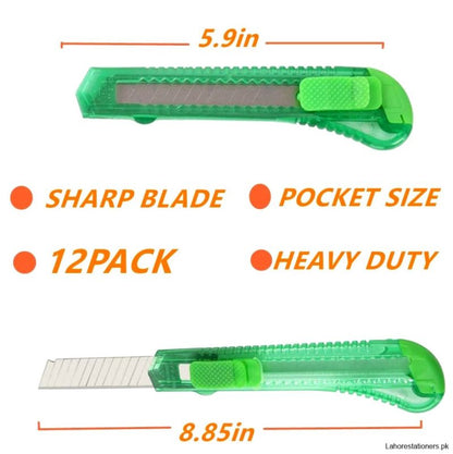 Paper Cutter Knife Adjustable Blade Lock Transparent Mix Color Single Piece