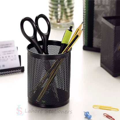 Metal Mesh Pen Holder Table Desk Organizer Pen Jar