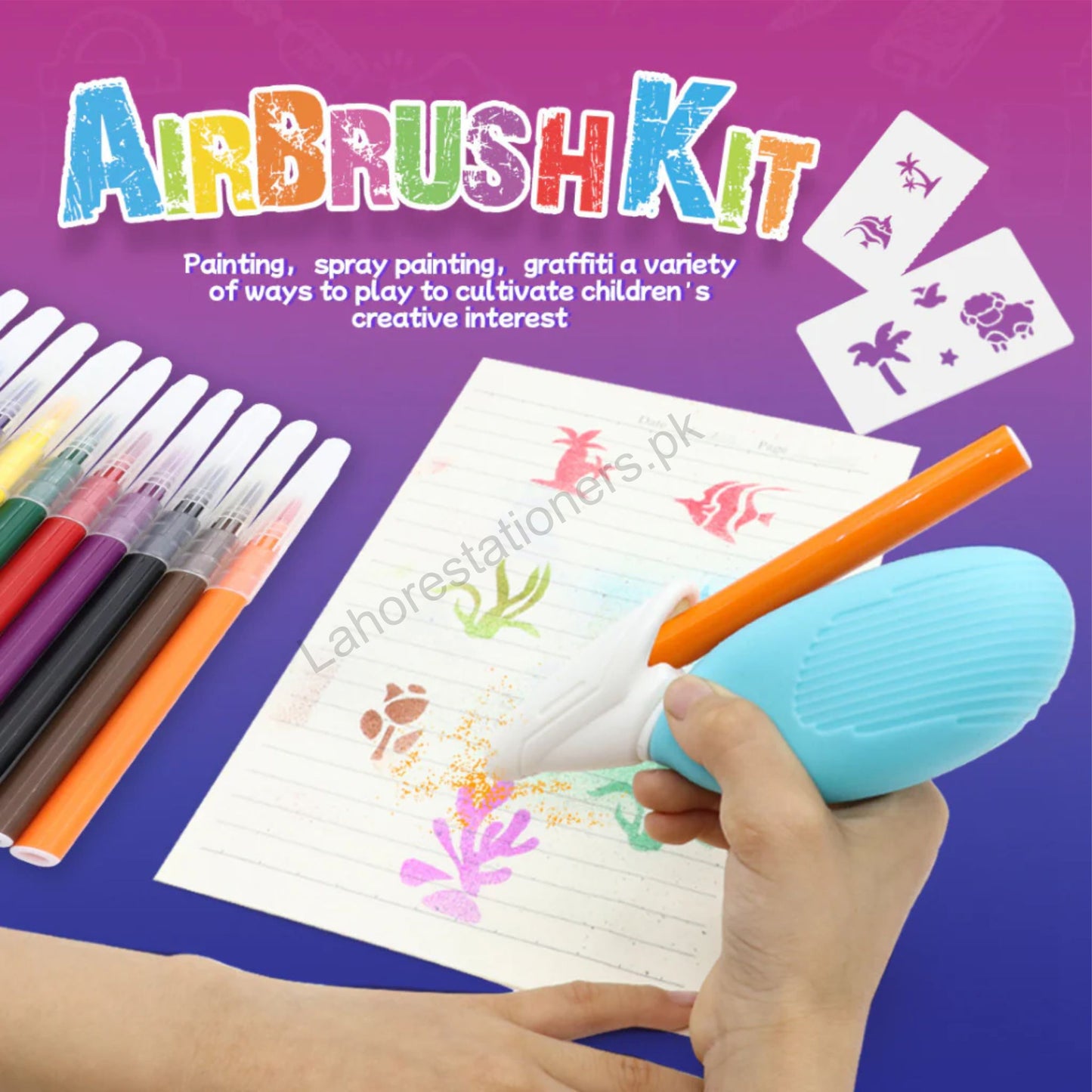 Airbrush Kit for Kids Creative Spray Painting Set