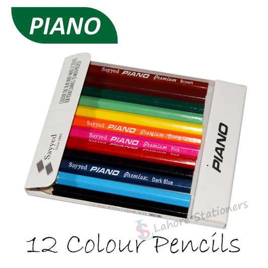 Piano Premium Half Color Pencils Set of 12 Bright Colors