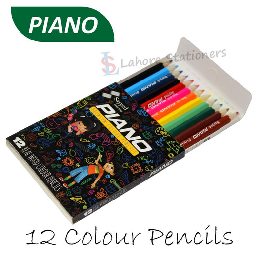 Piano Premium Half Color Pencils Set of 12 Bright Colors