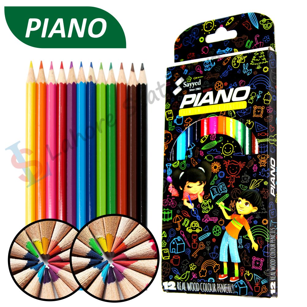 Piano Premium 12 Colour Pencils Full Size