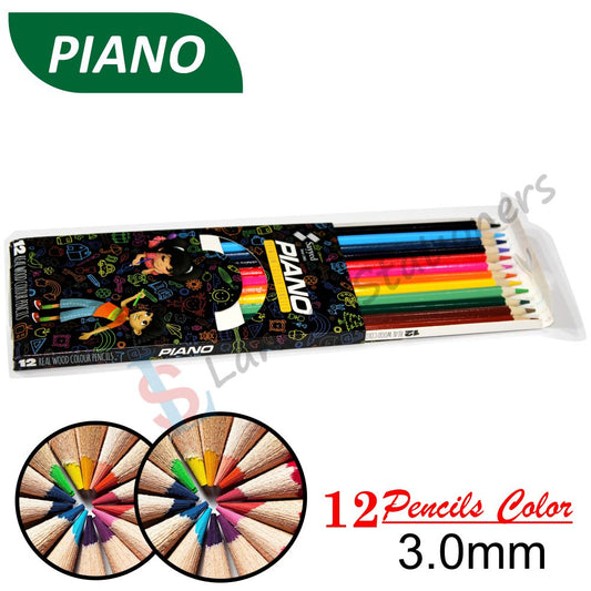 Piano Premium 12 Colour Pencils Full Size