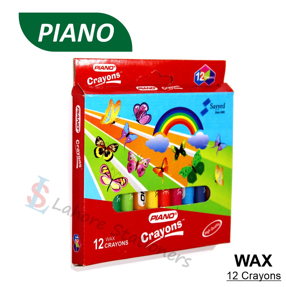 Piano Wax Crayons High Quality 12 Crayons Colors Pack