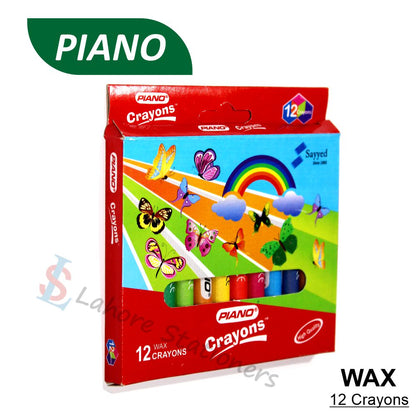 Piano Wax Crayons High Quality 12 Crayons Colors Pack