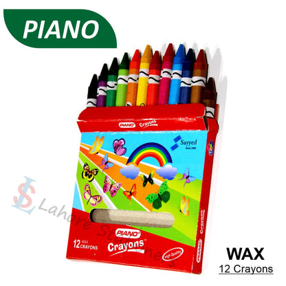 Piano Wax Crayons High Quality 12 Crayons Colors Pack