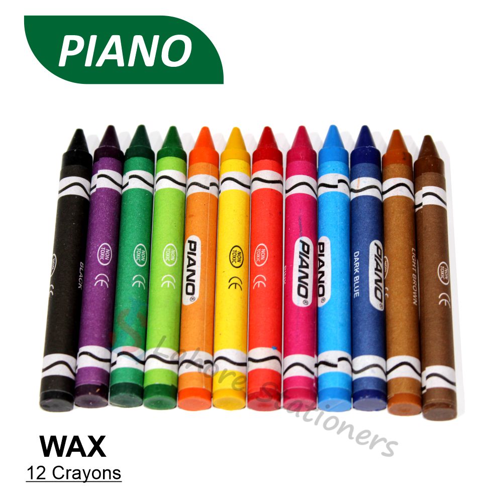 Piano Wax Crayons High Quality 12 Crayons Colors Pack