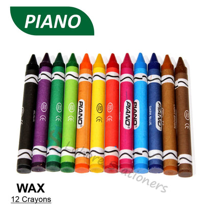 Piano Wax Crayons High Quality 12 Crayons Colors Pack
